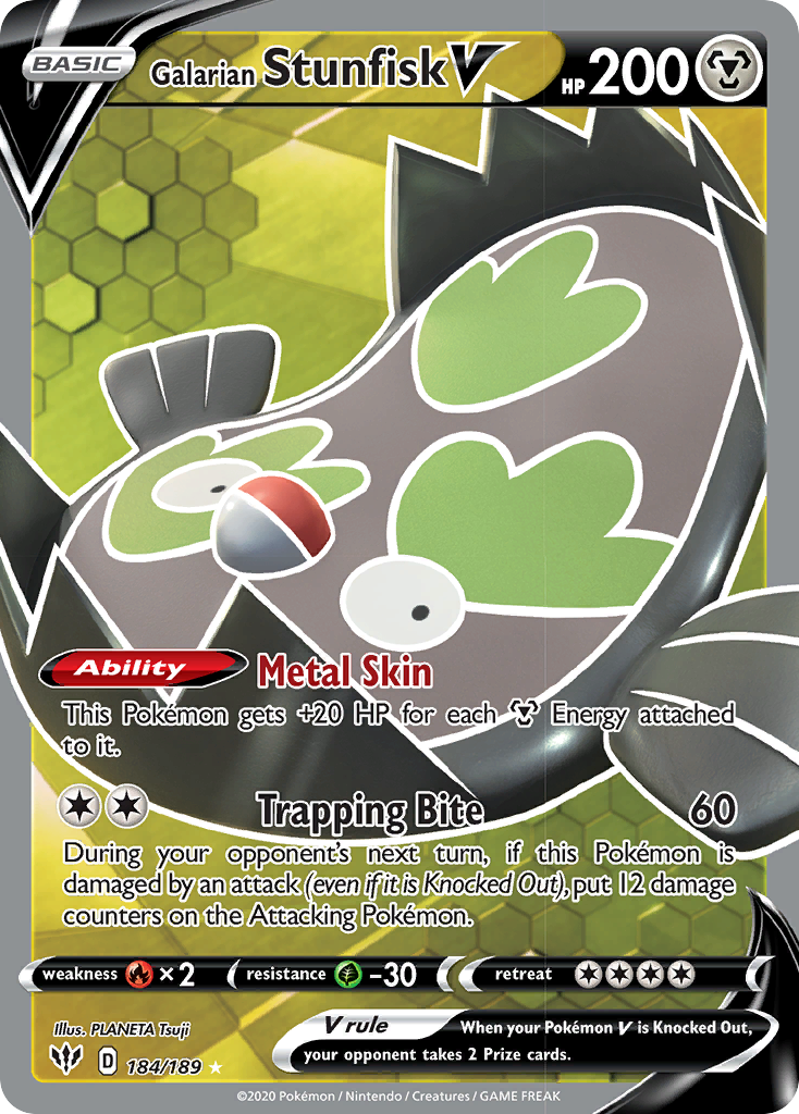 Galarian Stunfisk V (184/189) [Sword & Shield: Darkness Ablaze] | Odin's Place