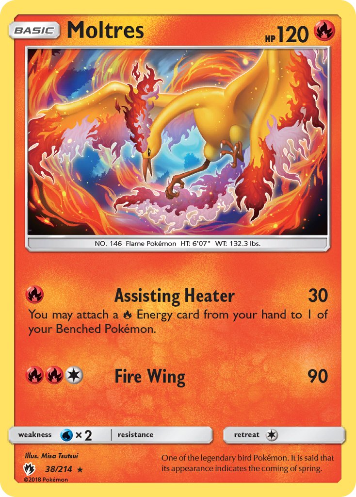 Moltres (38/214) (Let's Play, Eevee) Cracked Ice Holo) (Theme Deck Exclusive) [Sun & Moon: Lost Thunder] | Odin's Place