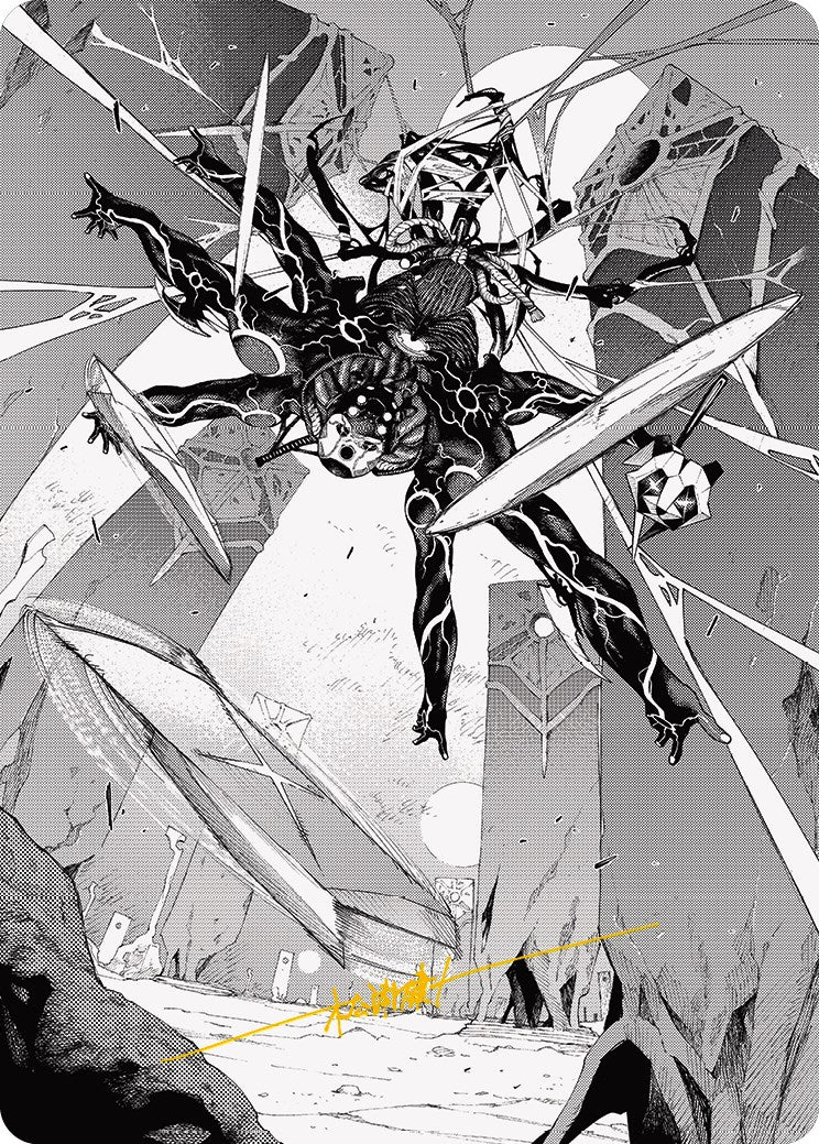 Kaito, Dancing Shadow 2 Art Card (Gold-Stamped Signature) [Phyrexia: All Will Be One Art Series] | Odin's Place