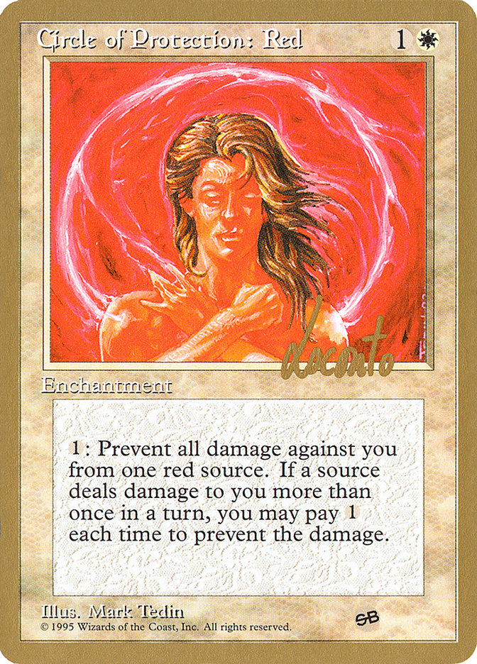 Circle of Protection: Red (Michael Loconto) (SB) (4ED) [Pro Tour Collector Set] | Odin's Place