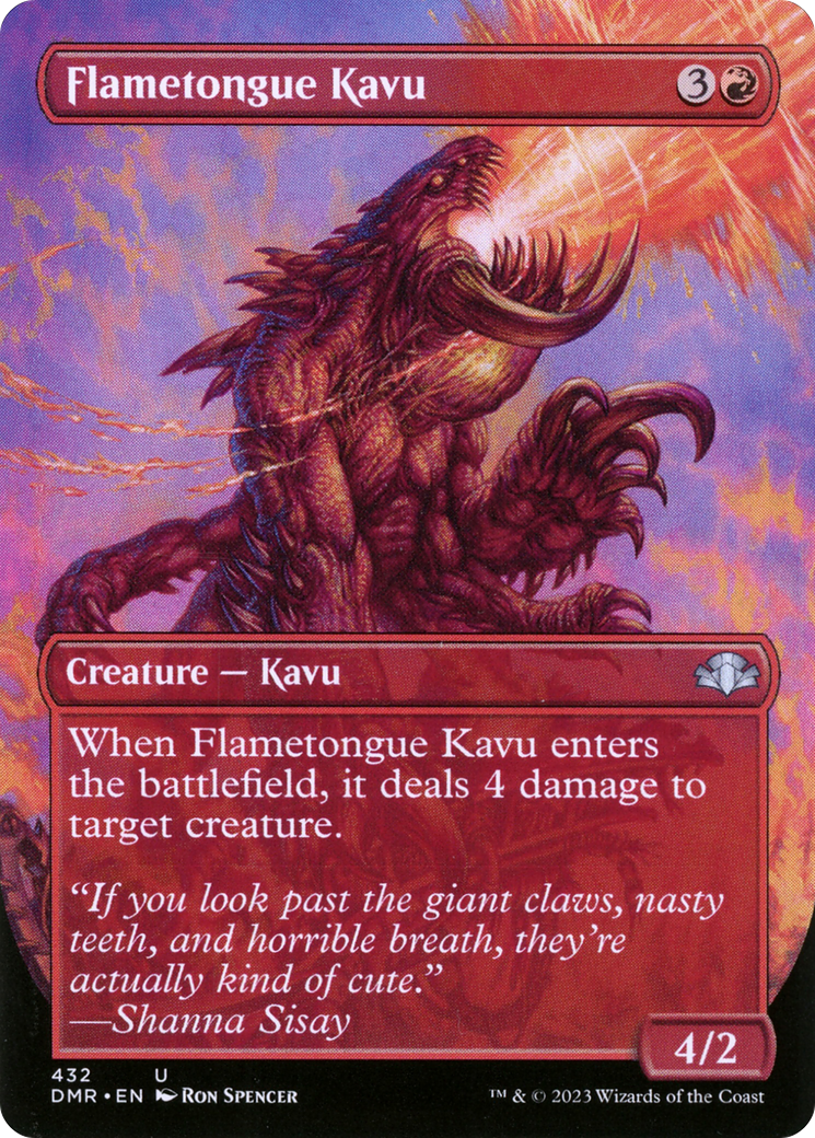 Flametongue Kavu (Borderless Alternate Art) [Dominaria Remastered] | Odin's Place