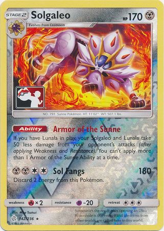 Solgaleo (142/236) (Pokemon Club Special Print) [Sun & Moon: Cosmic Eclipse] | Odin's Place