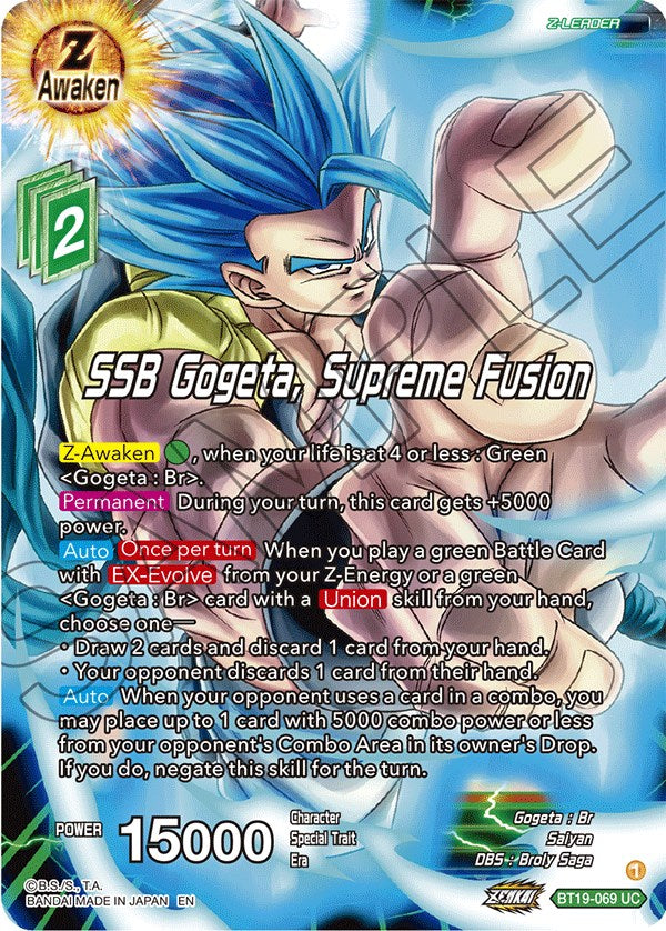 SSB Gogeta, Supreme Fusion (BT19-069) [Fighter's Ambition] | Odin's Place