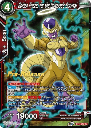 Golden Frieza, for the Universe's Survival (BT16-010) [Realm of the Gods Prerelease Promos] | Odin's Place