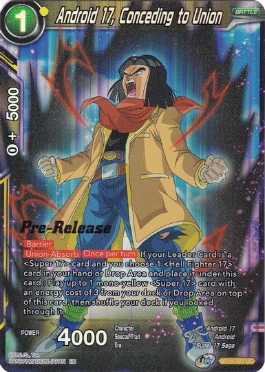 Android 17, Conceding to Union (BT14-107) [Cross Spirits Prerelease Promos] | Odin's Place
