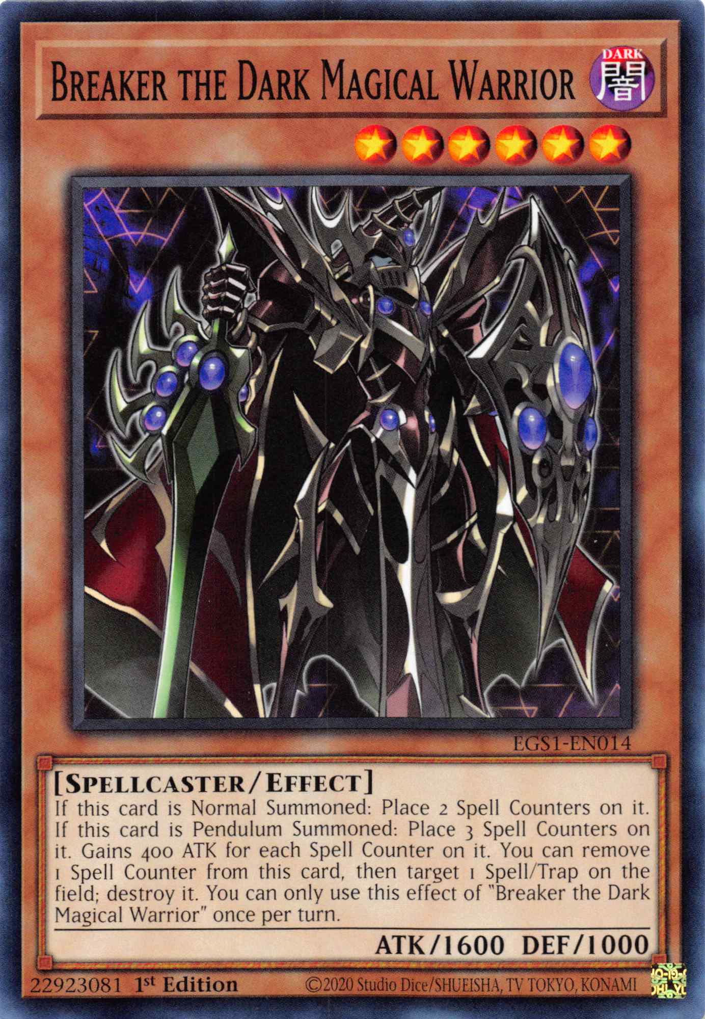 Breaker the Dark Magical Warrior [EGS1-EN014] Common | Odin's Place