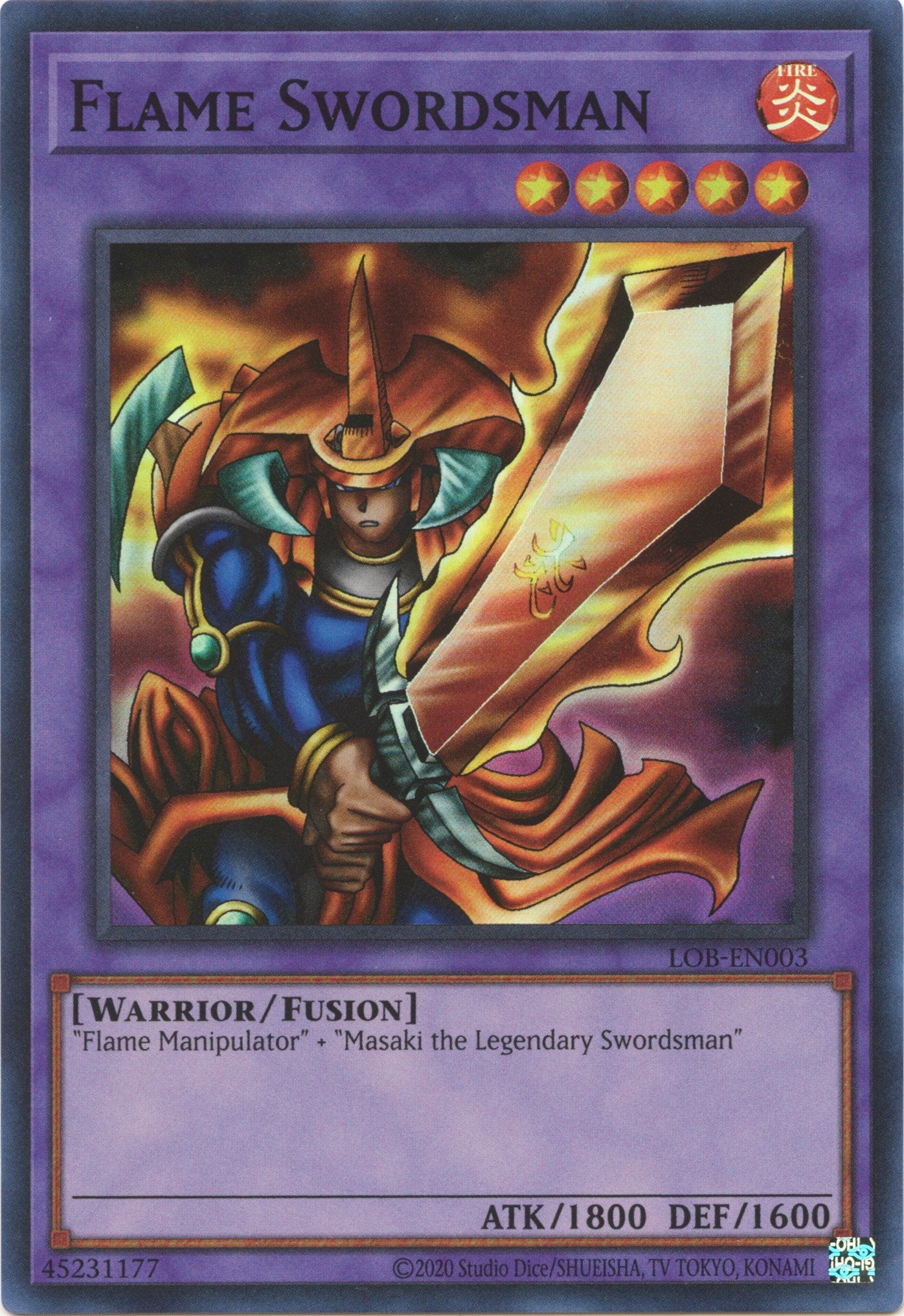 Flame Swordsman (25th Anniversary) [LOB-EN003] Super Rare | Odin's Place