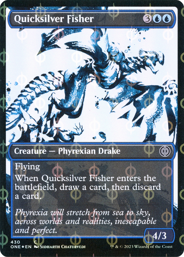Quicksilver Fisher (Showcase Ichor Step-and-Compleat Foil) [Phyrexia: All Will Be One] | Odin's Place