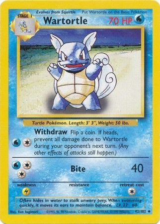 Wartortle (42/102) [Base Set Unlimited] | Odin's Place