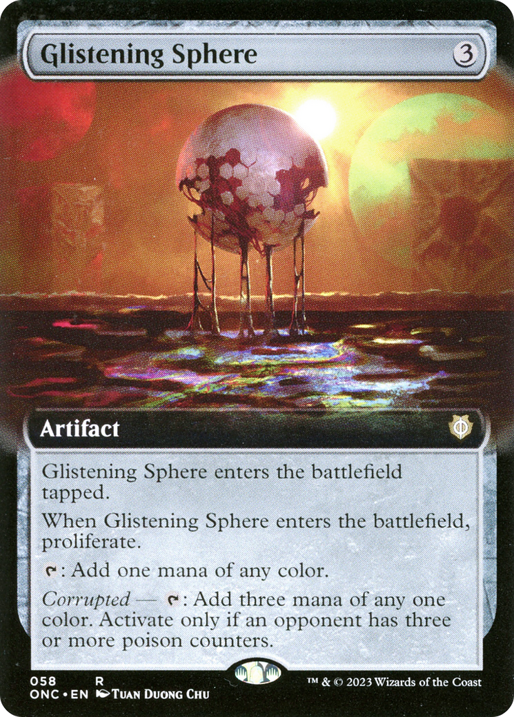 Glistening Sphere (Extended Art) [Phyrexia: All Will Be One Commander] | Odin's Place