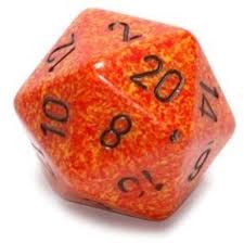 Chessex d20 34mm Speckled Fire | Odin's Place
