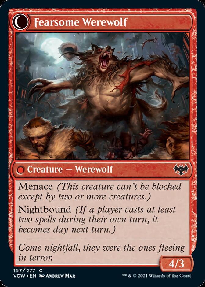 Fearful Villager // Fearsome Werewolf [Innistrad: Crimson Vow] | Odin's Place