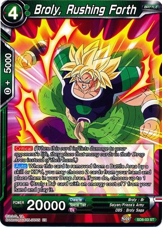 Broly, Rushing Forth (Starter Deck - Rising Broly) (SD8-03) [Destroyer Kings] | Odin's Place