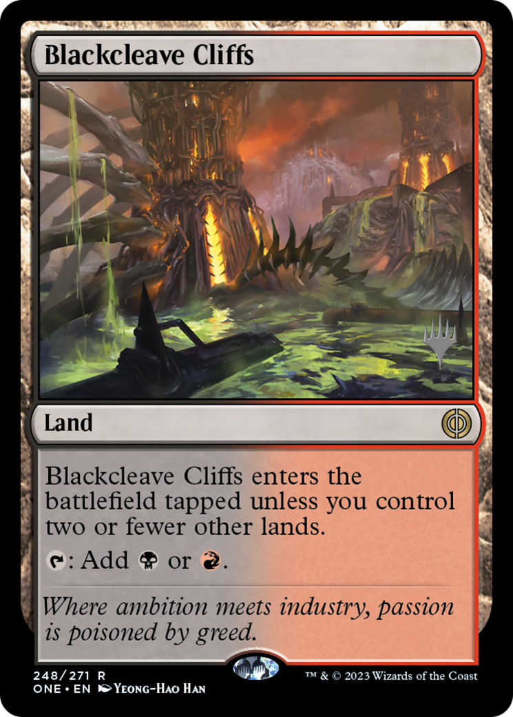Blackcleave Cliffs (Promo Pack) [Phyrexia: All Will Be One Promos] | Odin's Place