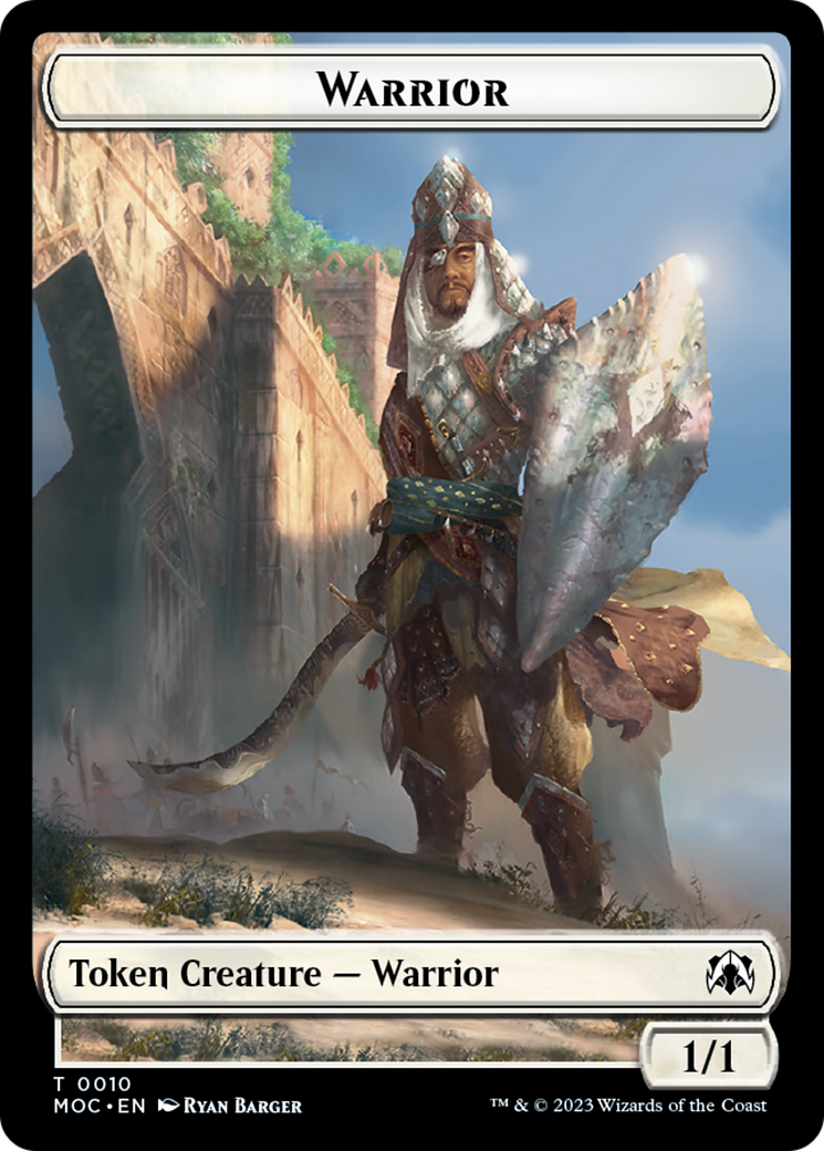 Warrior // Elspeth, Sun's Champion Emblem Double-Sided Token [March of the Machine Commander Tokens] | Odin's Place