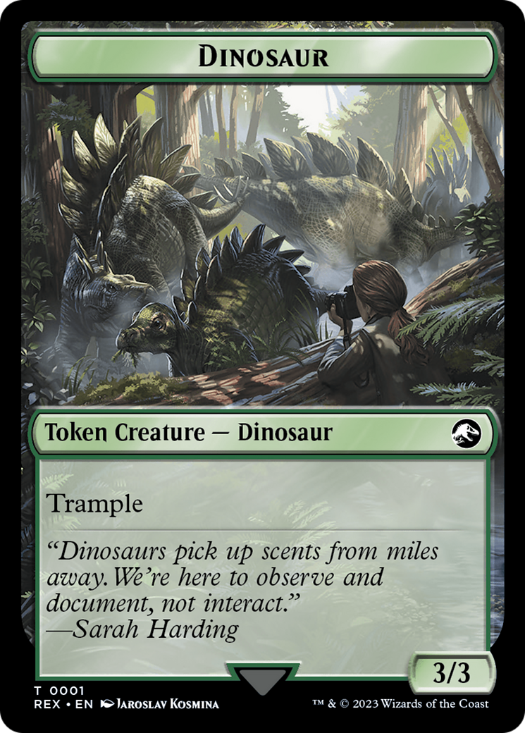 Treasure (0018) // Dinosaur (0001) Double-Sided Token [The Lost Caverns of Ixalan Tokens] | Odin's Place