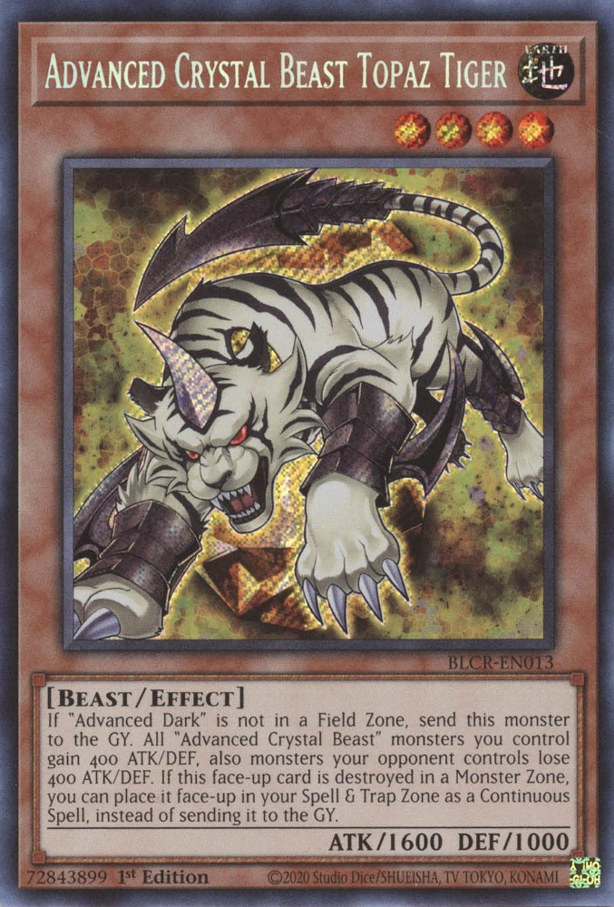 Advanced Crystal Beast Topaz Tiger [BLCR-EN013] Secret Rare | Odin's Place