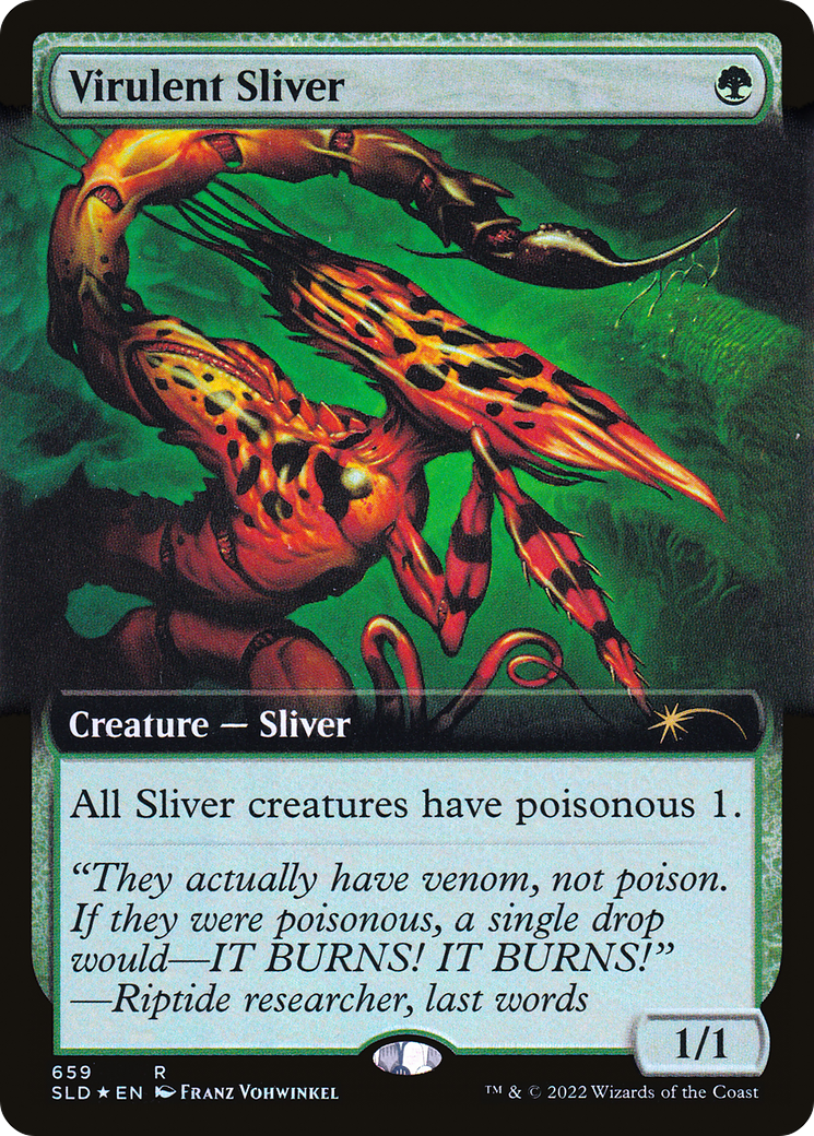 Virulent Sliver (Extended Art) (Step-and-Compleat Foil) [Secret Lair Drop Promos] | Odin's Place