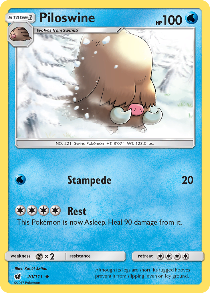 Piloswine (20/111) [Sun & Moon: Crimson Invasion] | Odin's Place