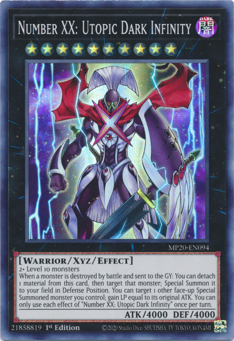 Number XX: Utopic Dark Infinity [MP20-EN094] Super Rare | Odin's Place