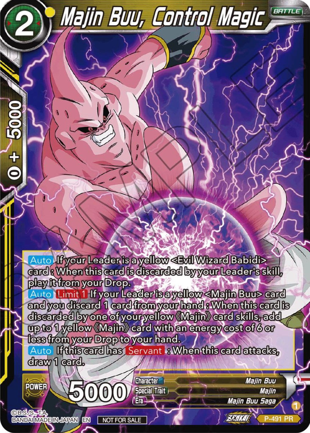 Majin Buu, Control Magic (Zenkai Series Tournament Pack Vol.3) (P-491) [Tournament Promotion Cards] | Odin's Place