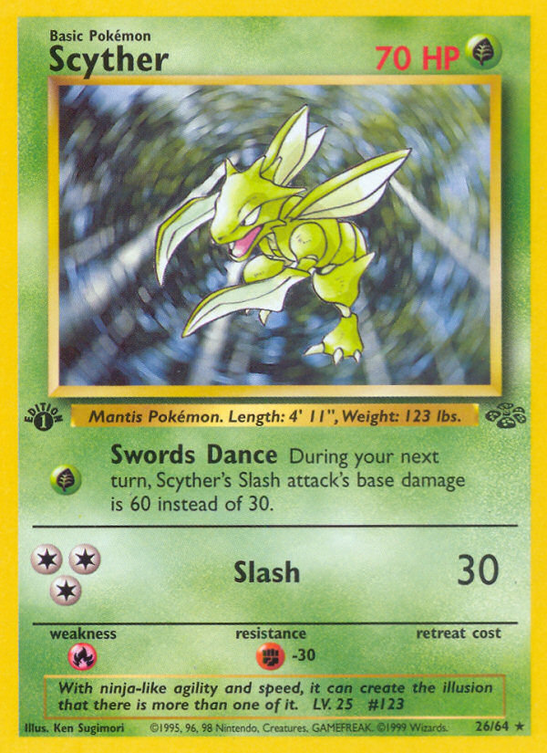 Scyther (26/64) [Jungle 1st Edition] | Odin's Place