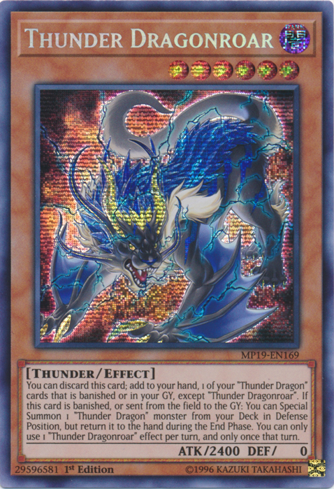 Thunder Dragonroar [MP19-EN169] Prismatic Secret Rare | Odin's Place