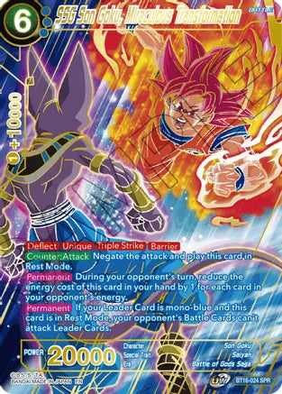 SSG Son Goku, Miraculous Transformation (SPR) (BT16-024) [Realm of the Gods] | Odin's Place