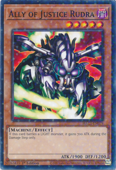 Ally of Justice Rudra (Duel Terminal) [HAC1-EN079] Common | Odin's Place