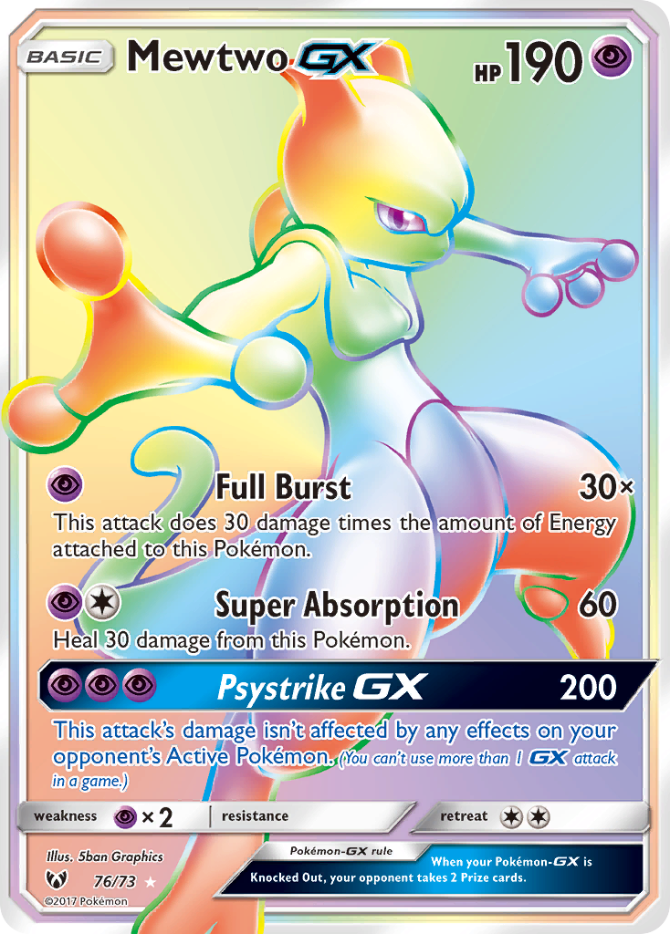 Mewtwo GX (76/73) [Sun & Moon: Shining Legends] | Odin's Place