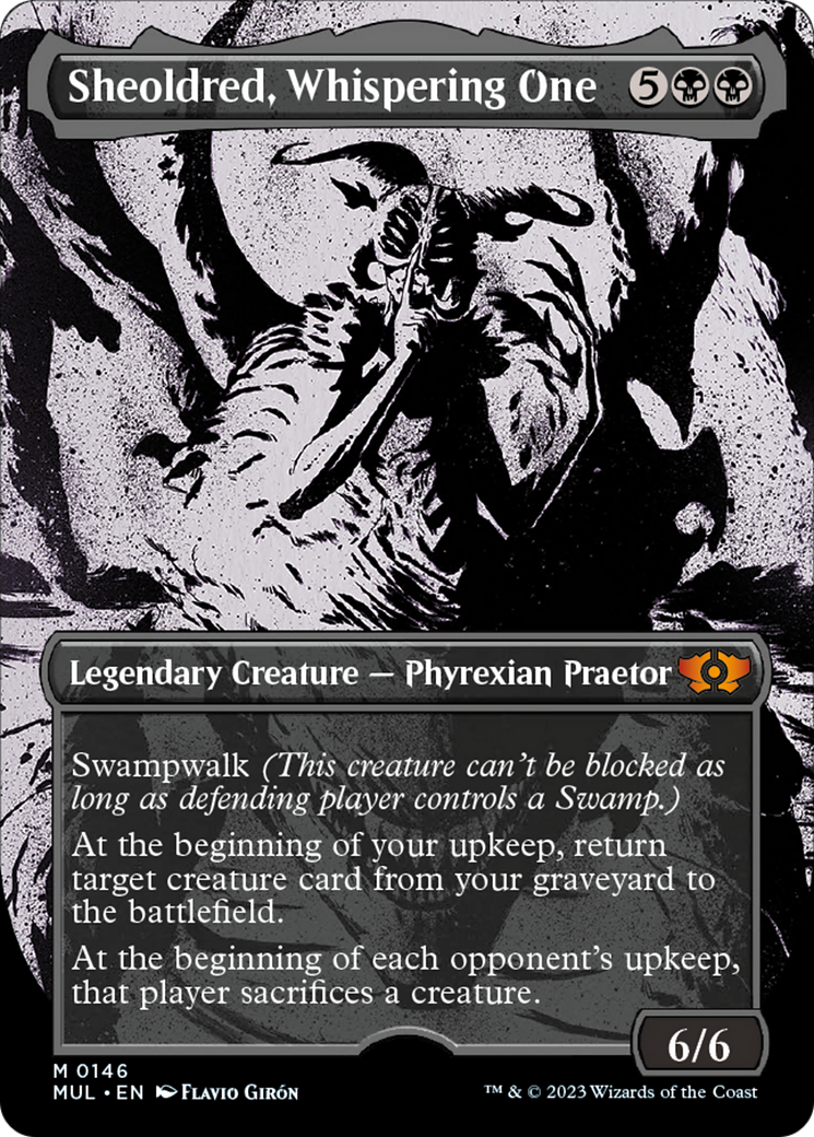 Sheoldred, Whispering One (Halo Foil) [Multiverse Legends] | Odin's Place