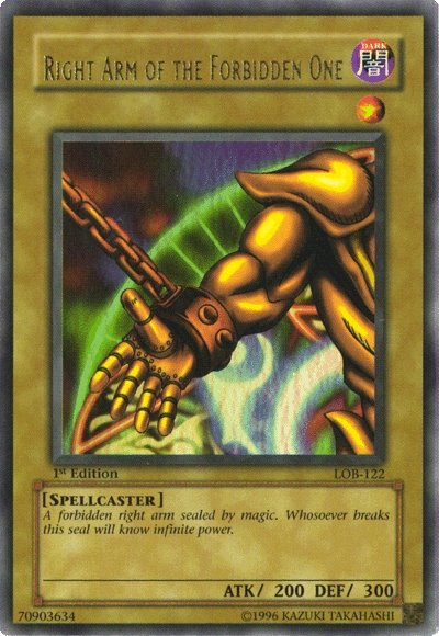 Right Arm of the Forbidden One [LOB-122] Ultra Rare | Odin's Place