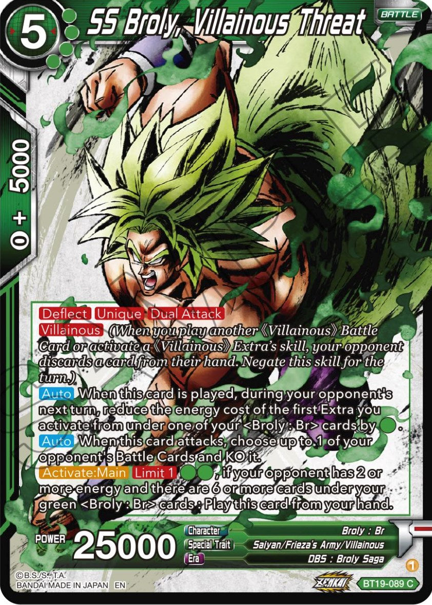 SS Broly, Villainous Threat (BT19-089) [Fighter's Ambition] | Odin's Place