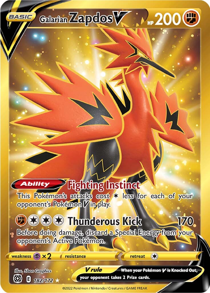 Galarian Zapdos V (182/172) [Sword & Shield: Brilliant Stars] | Odin's Place