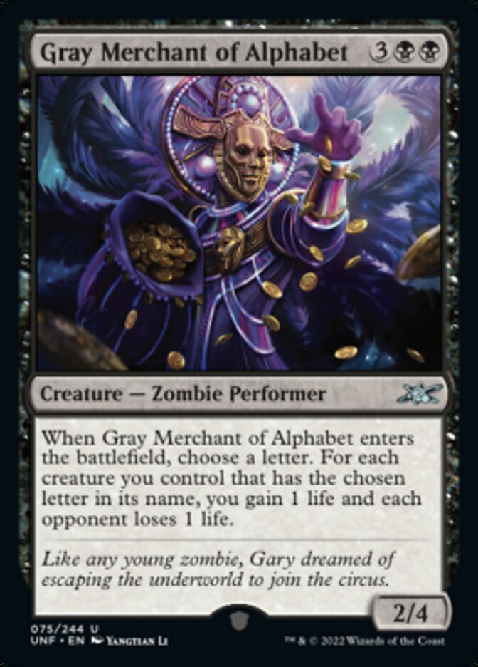 Gray Merchant of Alphabet [Unfinity] | Odin's Place