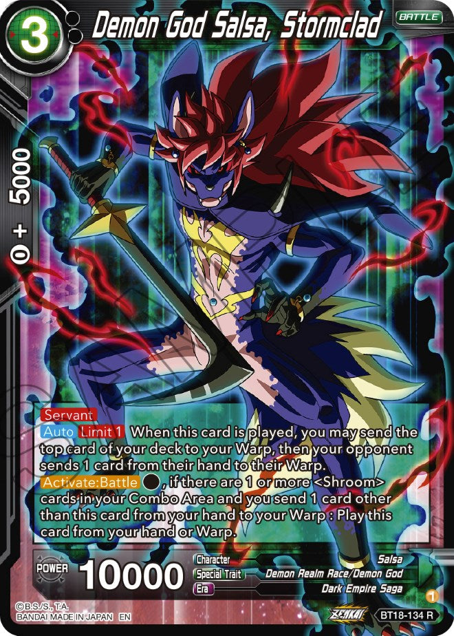 Demon God Salsa, Stormclad (BT18-134) [Dawn of the Z-Legends] | Odin's Place