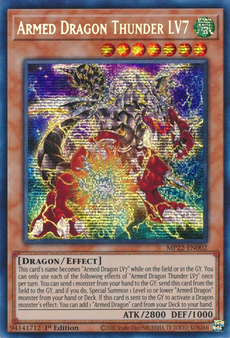 Armed Dragon Thunder LV7 [MP22-EN002] Prismatic Secret Rare | Odin's Place