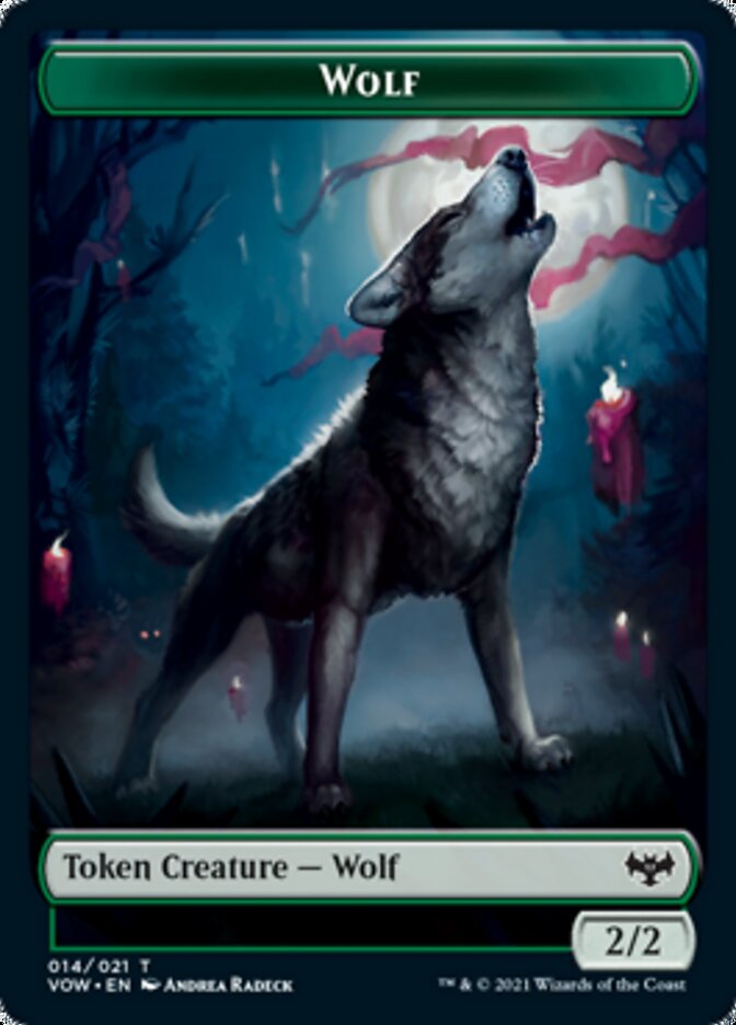 Human (001) // Wolf (014) Double-Sided Token [Innistrad: Crimson Vow Tokens] | Odin's Place