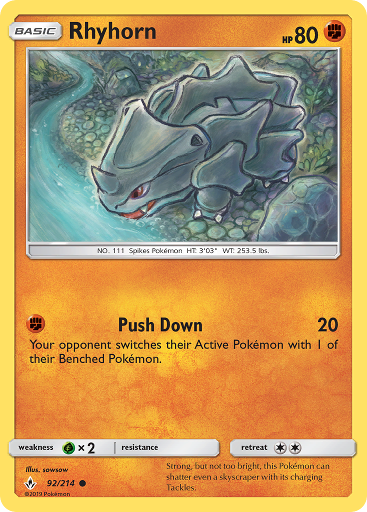 Rhyhorn (92/214) [Sun & Moon: Unbroken Bonds] | Odin's Place