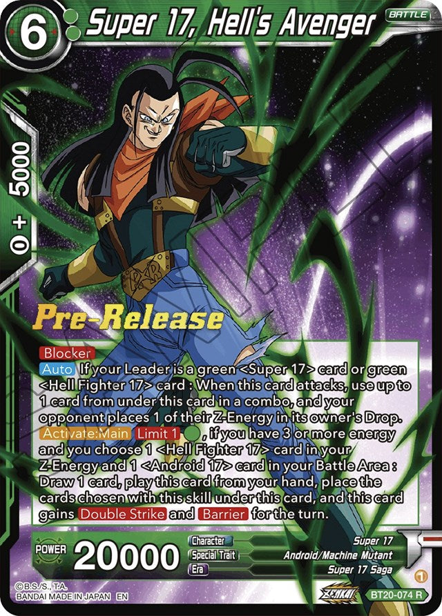 Super 17, Hell's Avenger (BT20-074) [Power Absorbed Prerelease Promos] | Odin's Place
