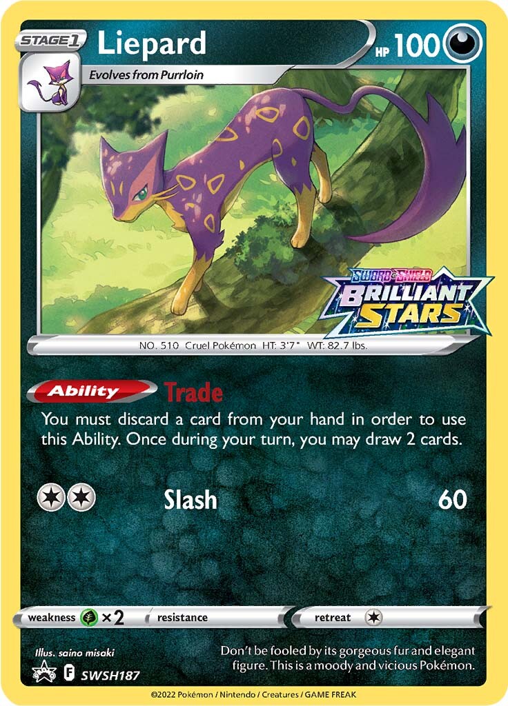 Liepard (SWSH187) (Prerelease Promo) [Sword & Shield: Black Star Promos] | Odin's Place