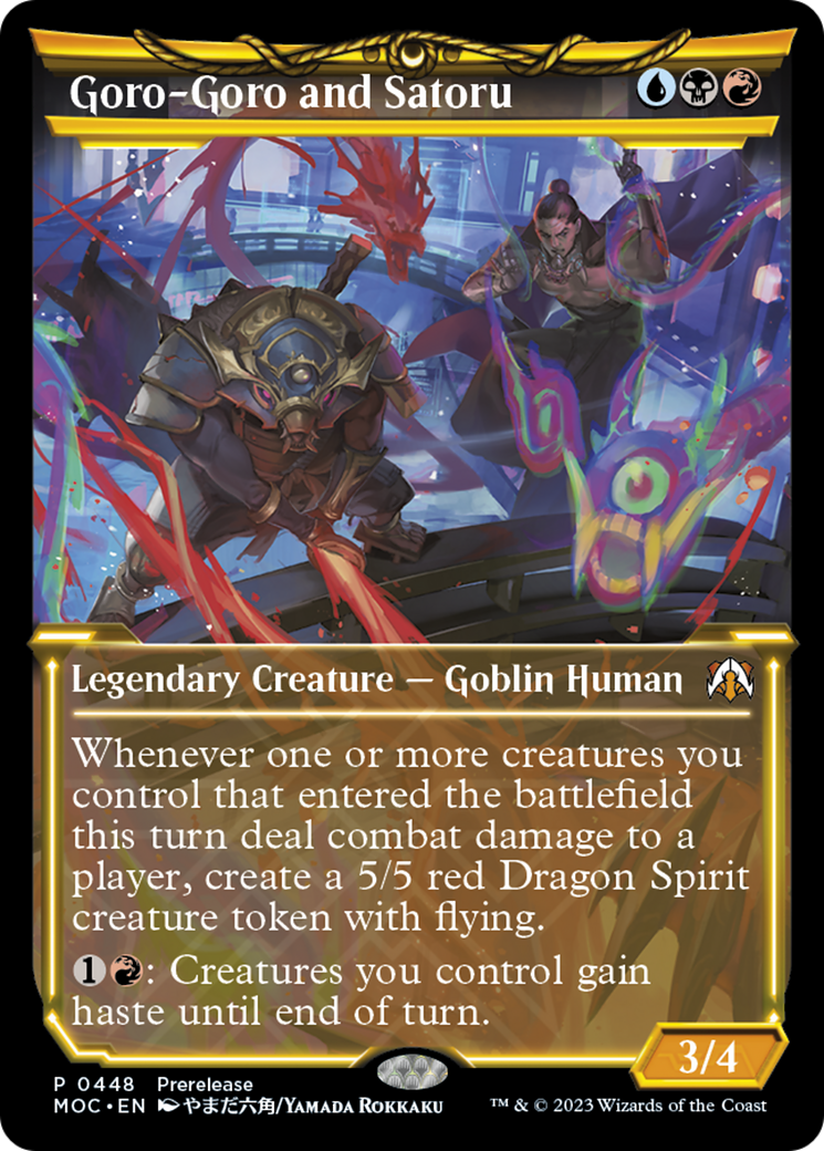 Goro-Goro and Satoru (Showcase Planar Booster Fun) [March of the Machine Commander Prerelease Promos] | Odin's Place