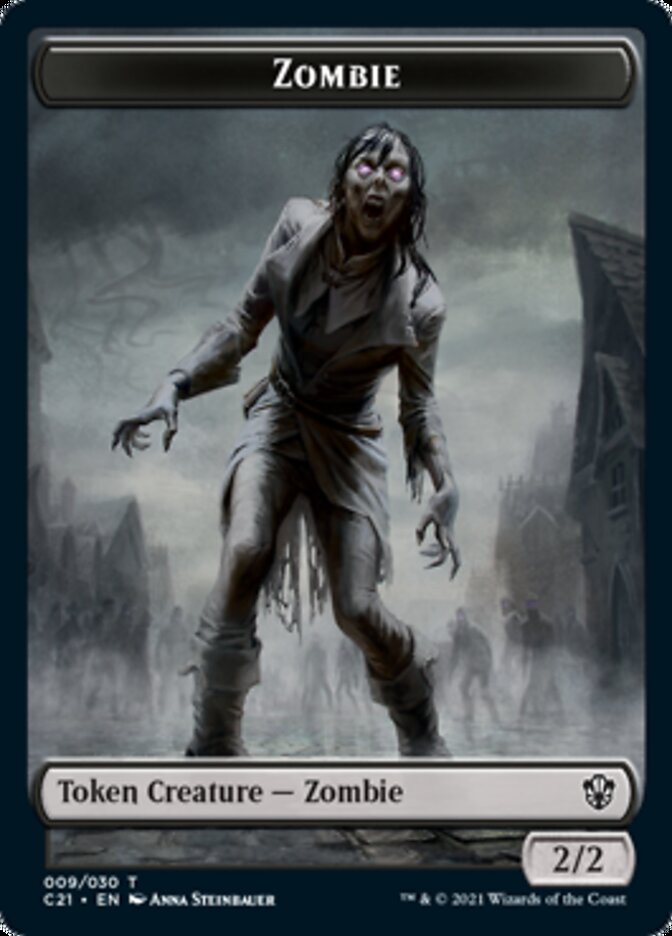 Zombie // Horror Double-Sided Token [Commander 2021 Tokens] | Odin's Place