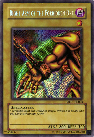 Right Arm of the Forbidden One [UBP1-EN003] Secret Rare | Odin's Place