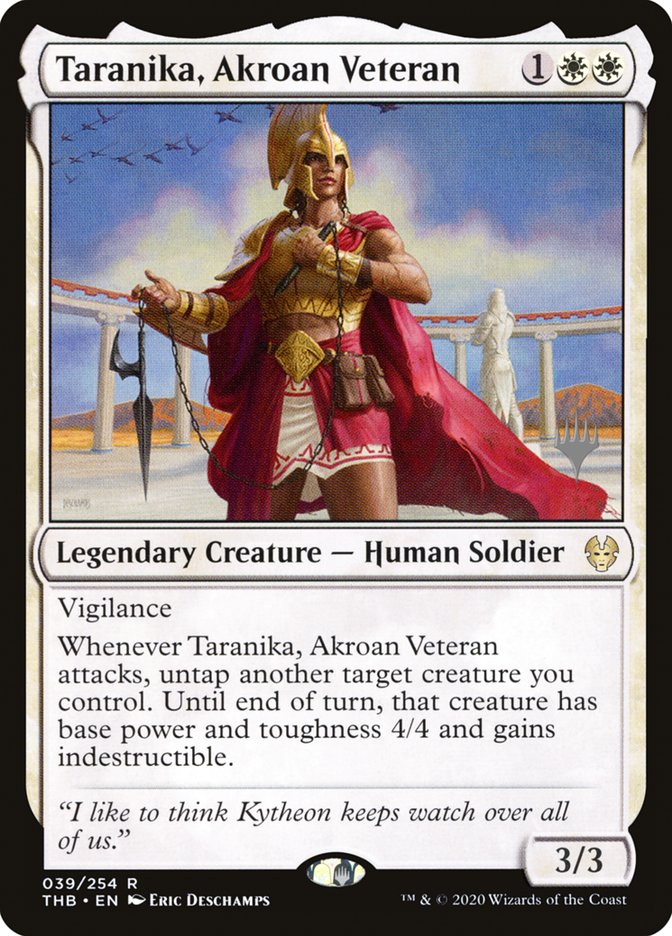 Taranika, Akroan Veteran (Promo Pack) [Theros Beyond Death Promos] | Odin's Place