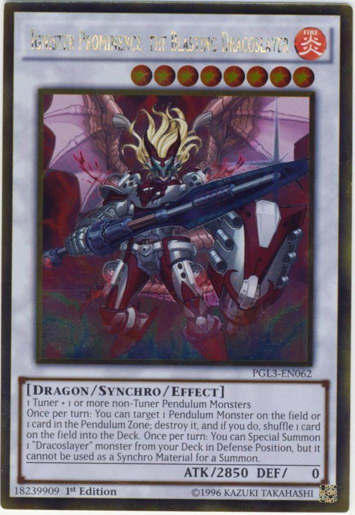 Ignister Prominence, the Blasting Dracoslayer [PGL3-EN062] Gold Rare | Odin's Place