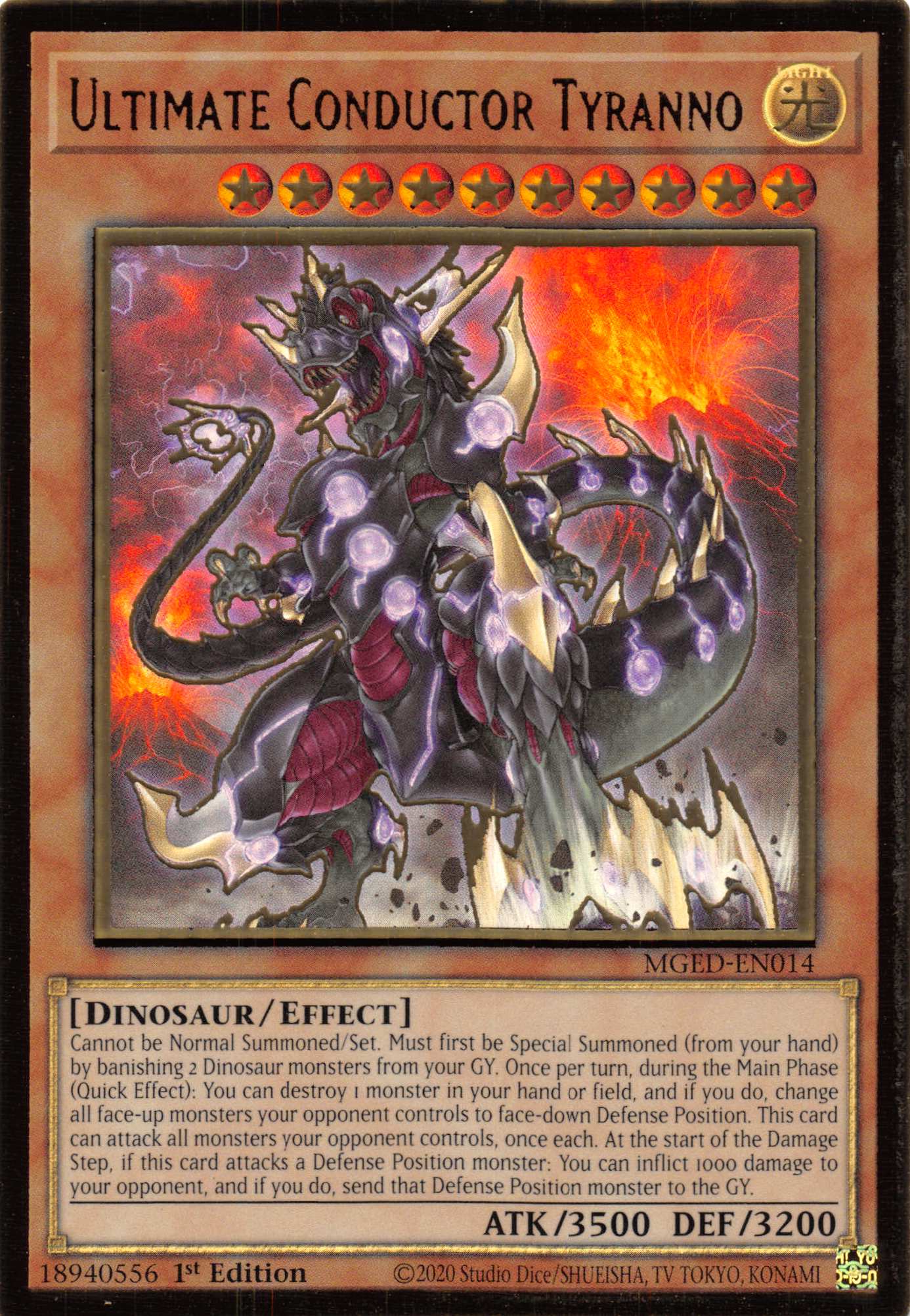 Ultimate Conductor Tyranno [MGED-EN014] Gold Rare | Odin's Place