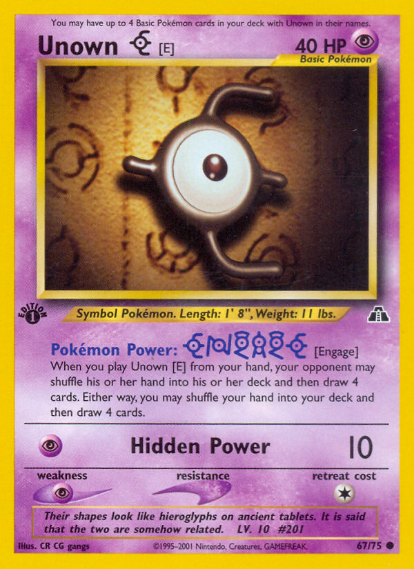 Unown [E] (67/75) [Neo Discovery 1st Edition] | Odin's Place