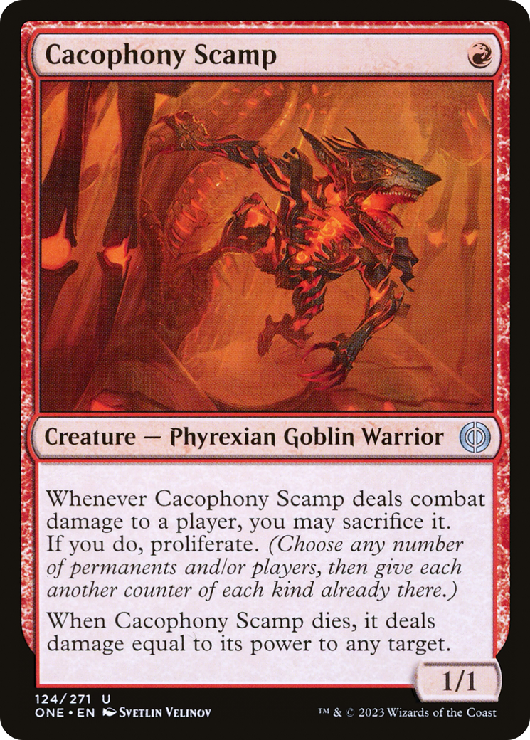 Cacophony Scamp [Phyrexia: All Will Be One] | Odin's Place