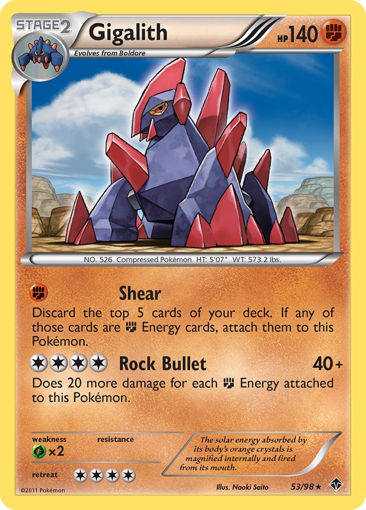 Gigalith (53/98) (Cracked Ice Holo) (Blister Exclusive) [Black & White: Emerging Powers] | Odin's Place